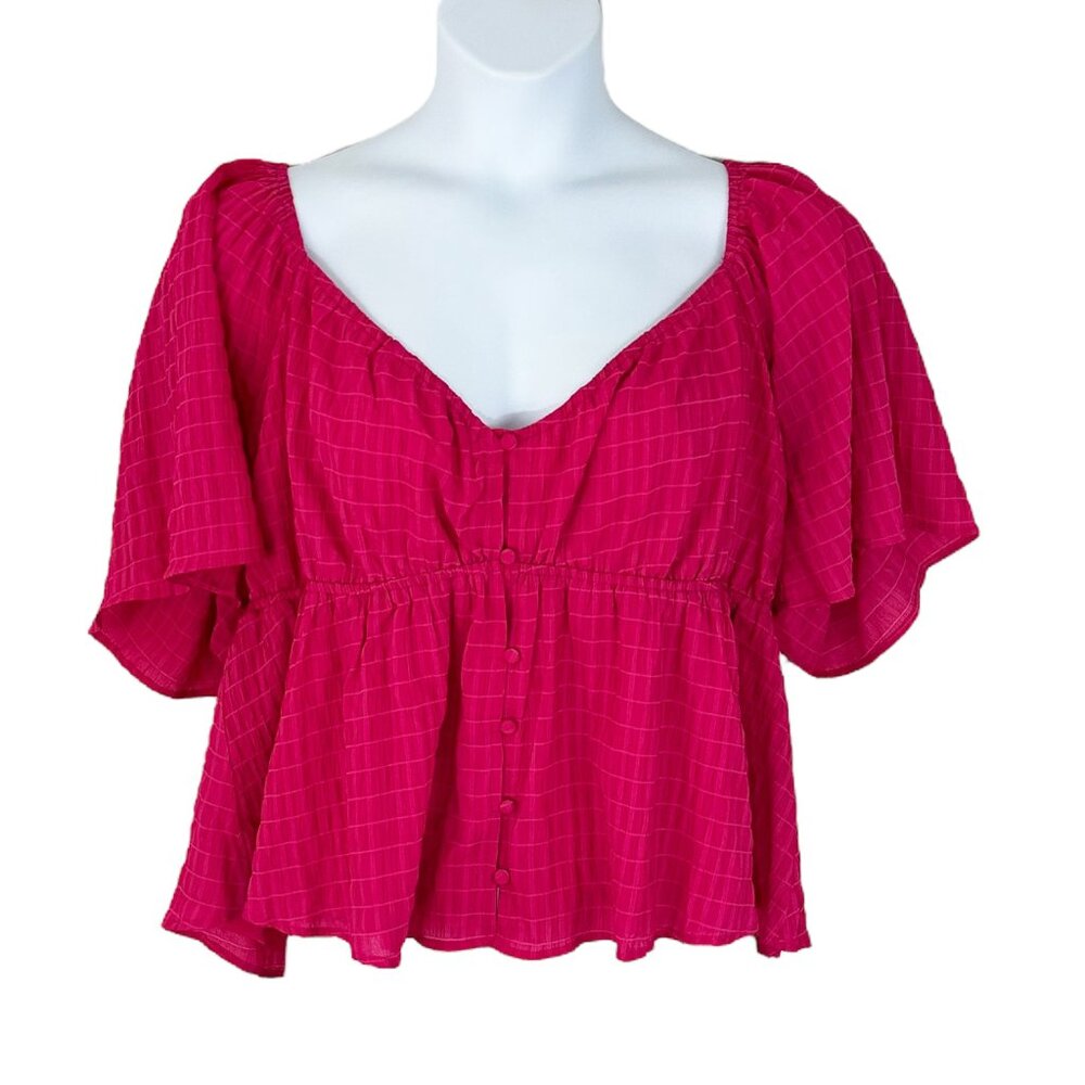 ARULA Pink Checkered Blouse
